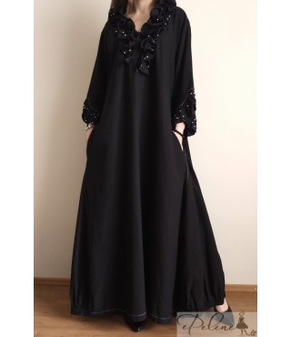 Nauja MDE POMPADUR suknelė puošnia apykakle